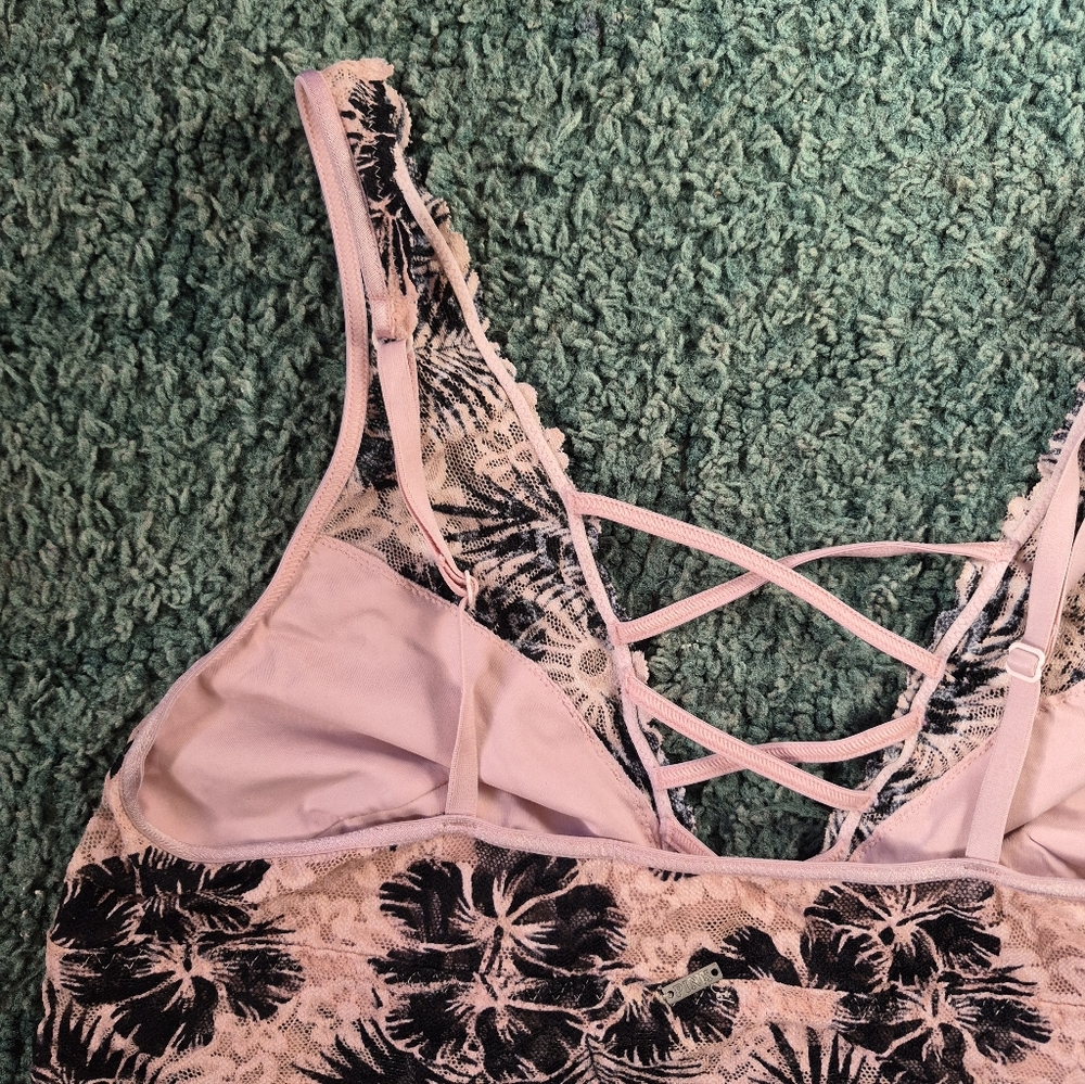 Pink Victoria's Secret Floral Lace Bralette Pink Tropical Large - Picture 6 of 13